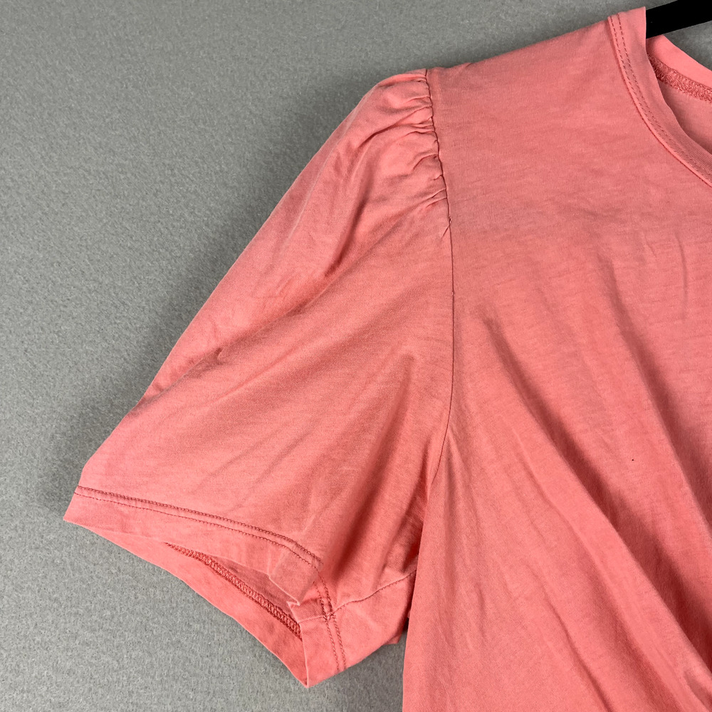 ALC Monica Cropped Top Womens Large Pink Cotton Short Sleeve Back Tie Casual - Picture 7 of 16